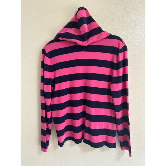 Chaps Denim Women's BOHO Pink/Blue Striped Hoodie, Size L - Picture 4 of 4